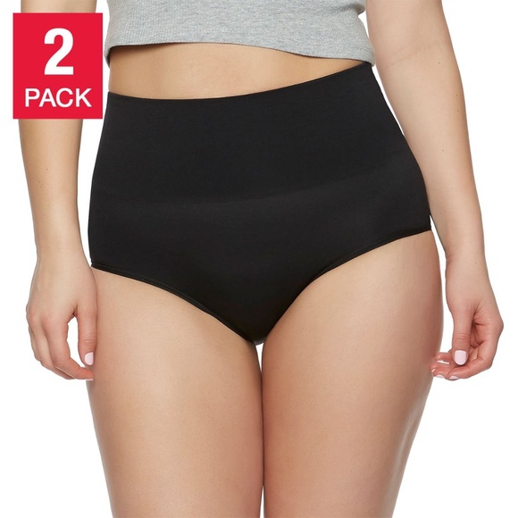 Gloria Vanderbilt Ladies' Seamless Shaping Brief 2-pack Black XL - Picture 1 of 2